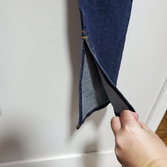 ANTHROPOLOGIE Pilcro The Split Straight Jeans Hi-Rise Dark Blue Women's 26 x 33" - Picture 7 of 16